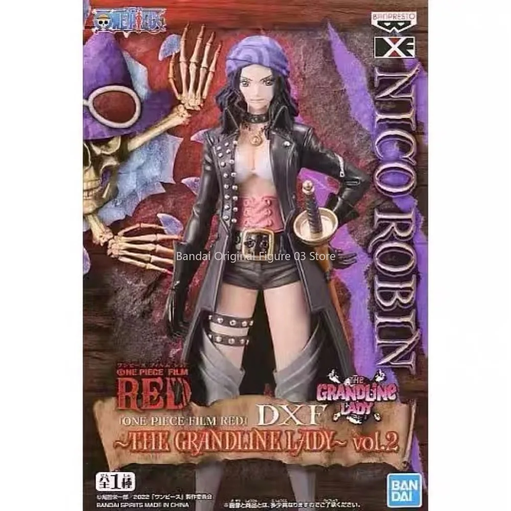Bandai Original Banpresto อะนิเมะ One Piece ฟิล์มสีแดง DXF Nico Robin PVC Action Figure Collection ของเล่นวันเกิดคริสต์มาสของขวัญ