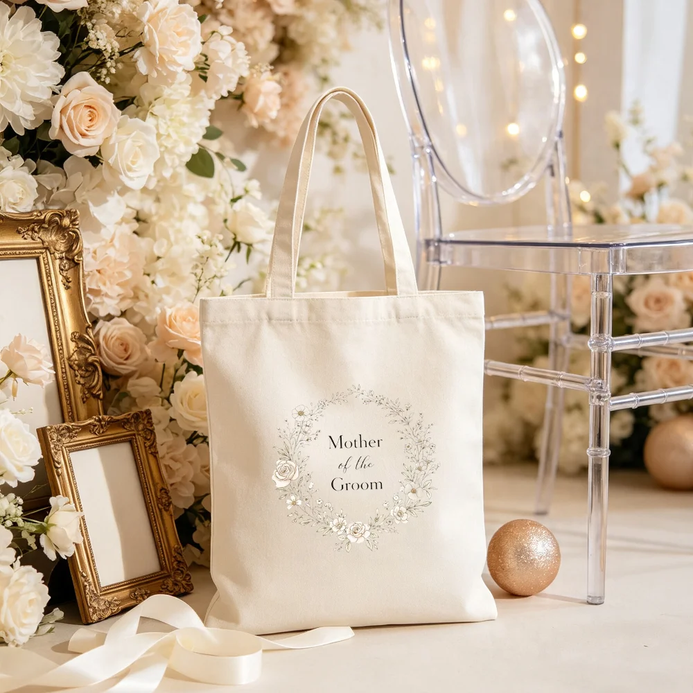 The Bride Crown Canvas Tote Bag, Wedding Bridal Shoulder Bag, Bride Reusable Handbag, Party Gift for Bride To Be.