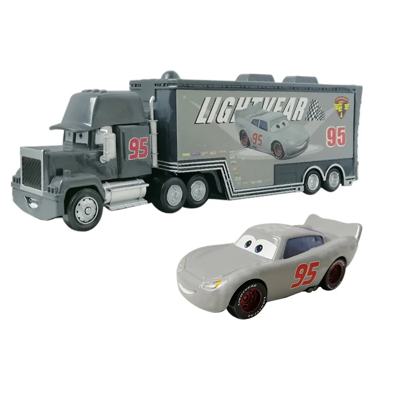 Disney Pixar Cars 2 3 Lightning McQueen Mack Uncle Jackson Storm Car Truck, vehículo fundido a presión, juego de juguetes de Metal, regalo Original