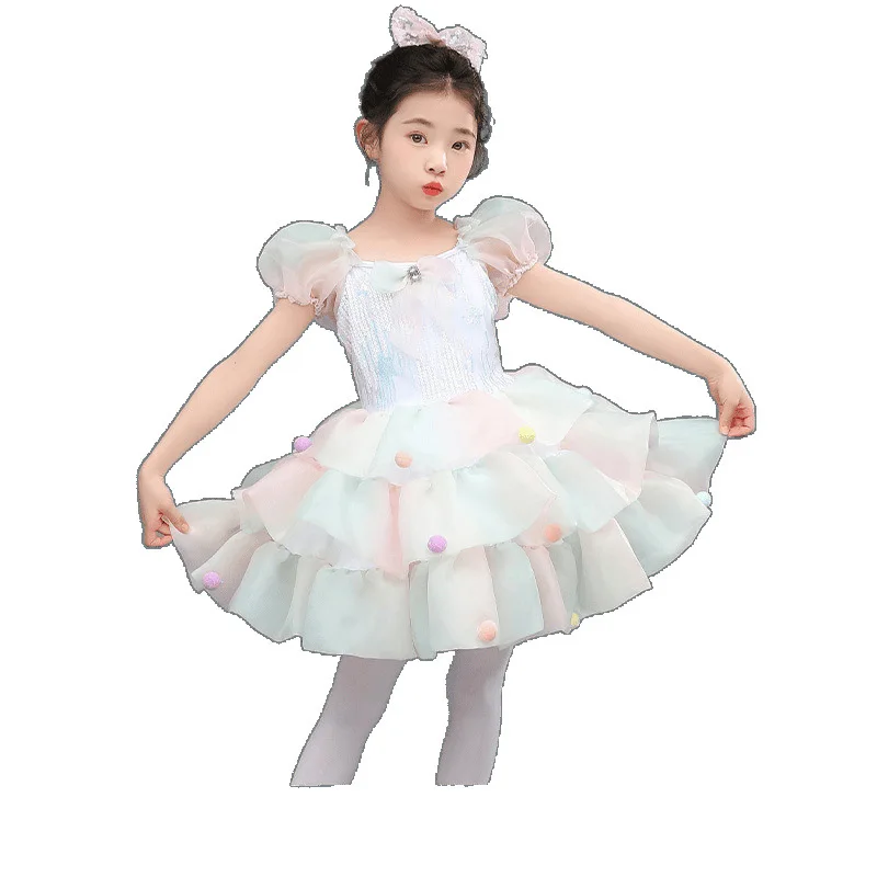Quality Children Clothing Elegant Leotards for Girls Ballet Tutu Dance Dress Princess Stage Performance Costume Fairy Party view 5