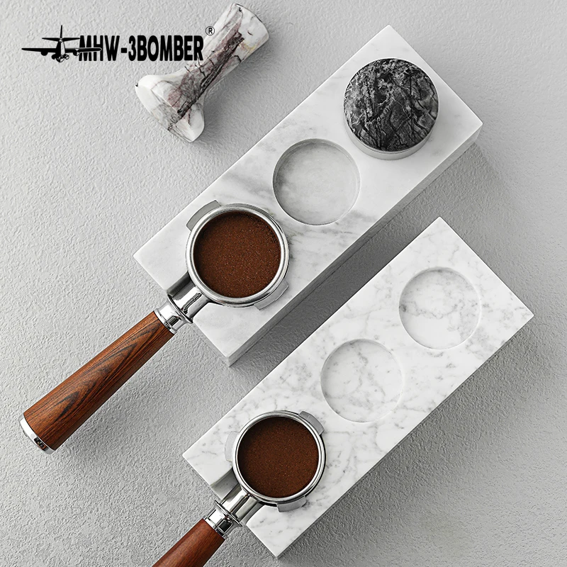 MHW-3BOMBER Coffee Tamping Station 51MM 54MM 58MM Marble Portafilter Holder For Delonghi Breville Espresso Machine Accessories