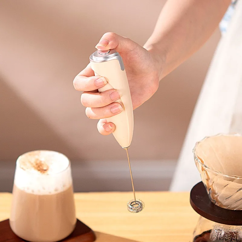 Battery AA electric milk frother coffee cream/milk whiskey+egg beater mini food mixer 14000rpm handheld espresso tool