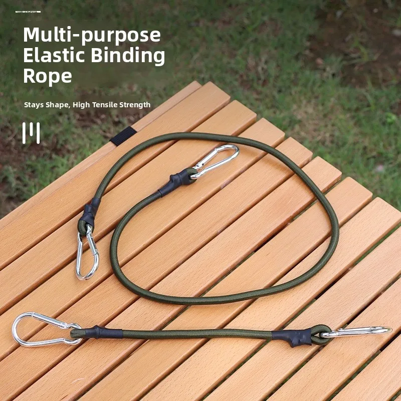 

Thickened Double Hook Elastic Bungee Cord Camping Riding Luggage Fixed Retractable Multi-purpose Hook Tug Rope Durable