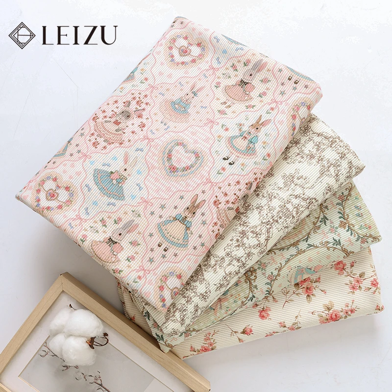 0.5/1/2 ياردة أرنب القط المطبوعة سروال قصير النسيج الخريف الشتاء الدافئة موضة الكرتون النسيج DIY بها بنفسك الخياطة الملابس ، المخدة ، أريكة