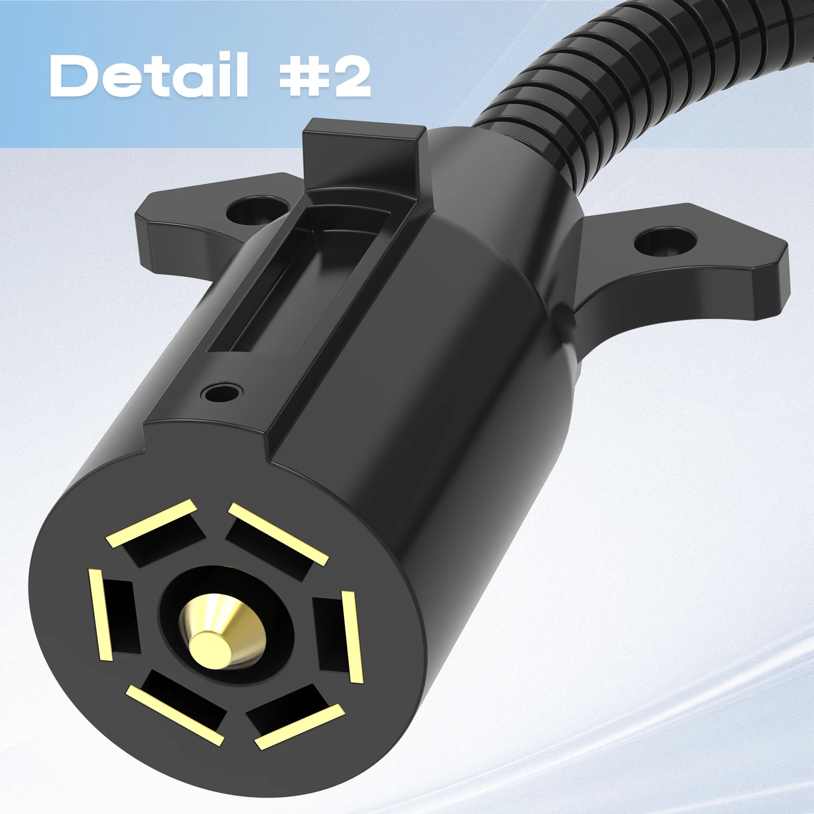 7-Wege-Stecker auf 4-Wege-Flachstecker-Adapter, Einzelfunktions-Rundstecker auf 4-Pin-Anhängerverkabelungsanschluss für LKW- und Wohnmobil-Anhängerverkabelung – Detail 10