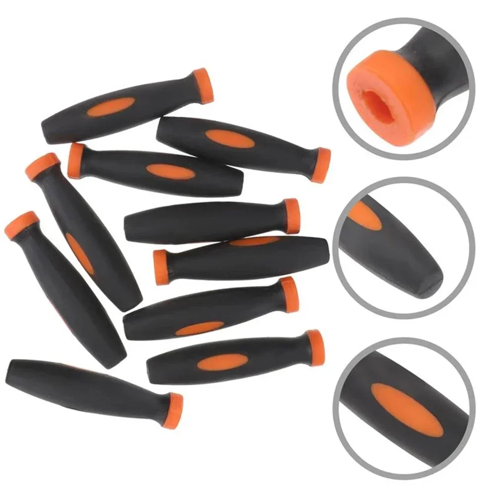 Rubber Files Handles Handles File Replacements Rubber Smooth 2.36Inch Accessories Black+Orange For Small Files