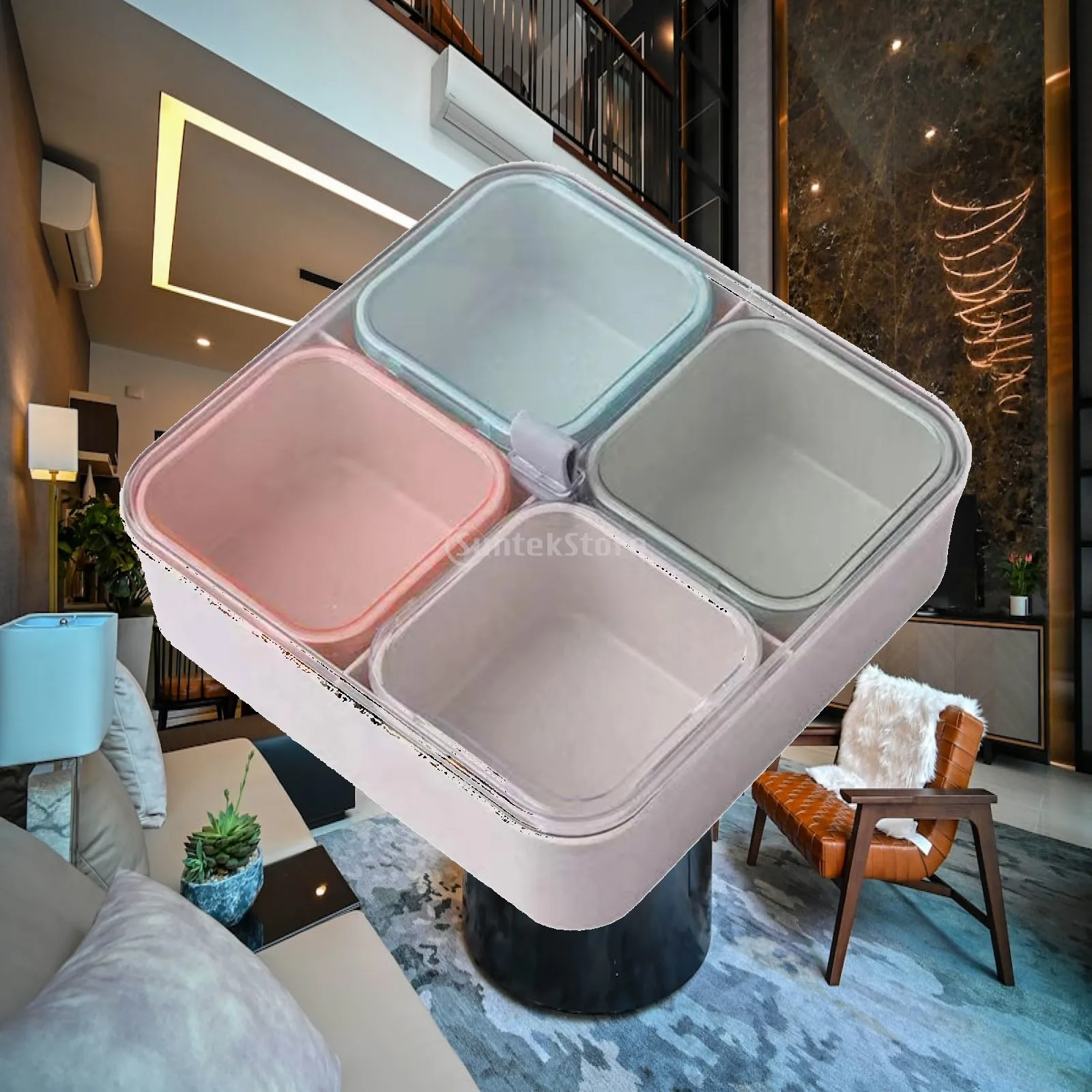 Divided Serving Tray with Lid Dried Fruit Tray Snack Candy Dish Appetizer Tray