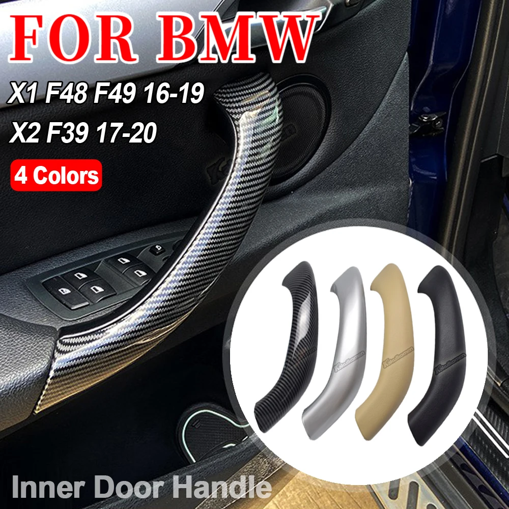 High Quality Car Inner Door Handle For BMW X1 F48 F49 2016-2019 X2 F39 2017-2020 Carbon Fiber Interior Door Handles Car Styling