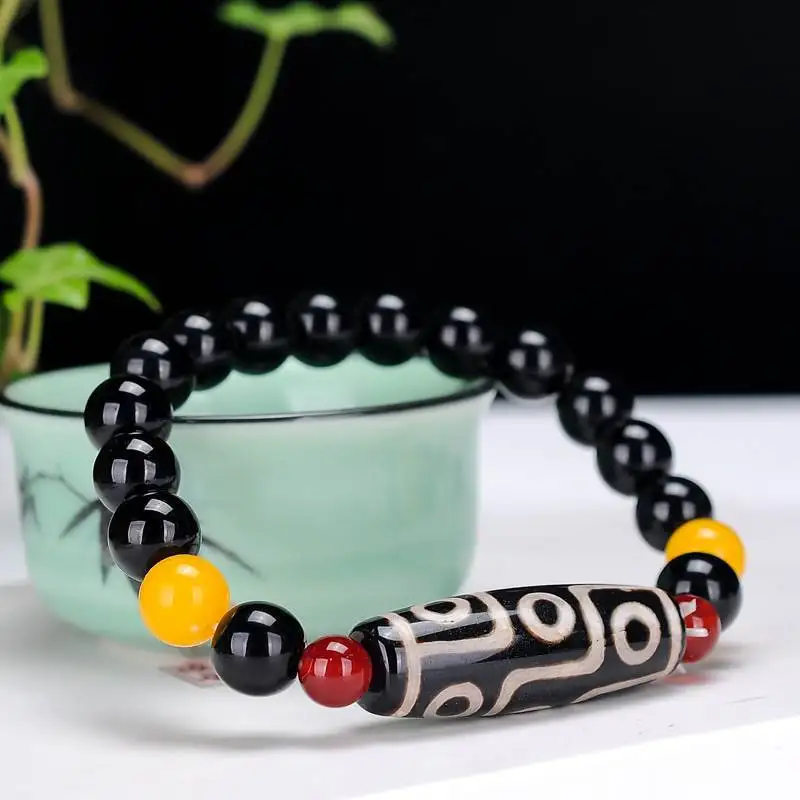 Nine Eyed Celestial Bead Bracelet for Men and Women Black Nine Eyed Celestial Bead Bracelet