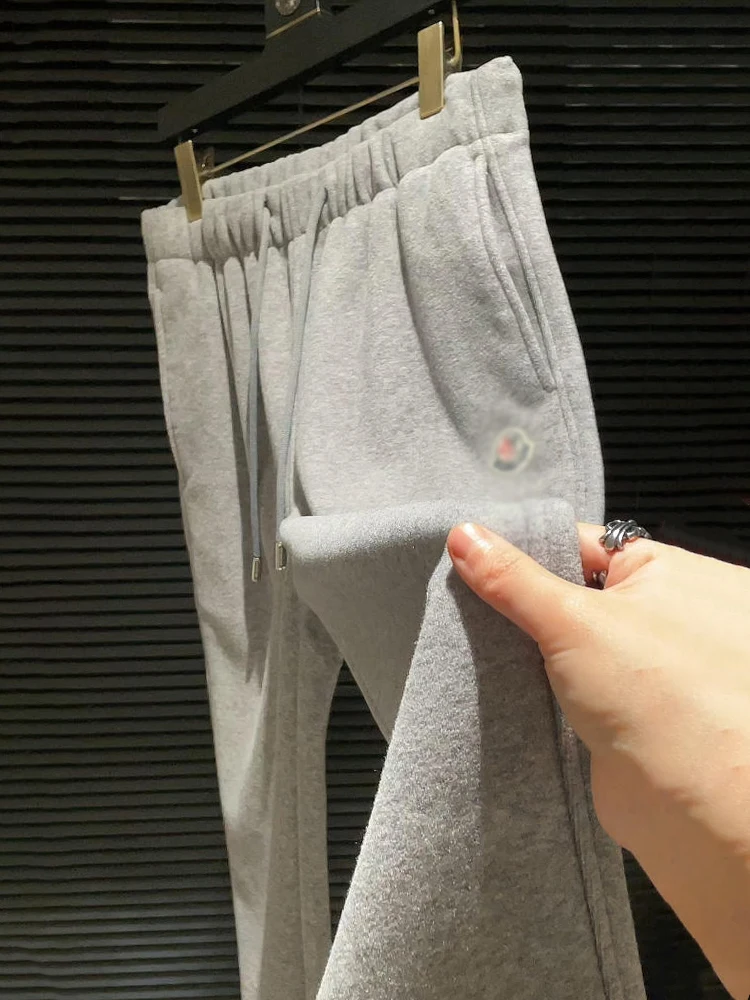 

Модные повседневные брюки, мужские зимние свободные прямые спортивные штаны, простой дизайн, эластичный пояс со средней талией