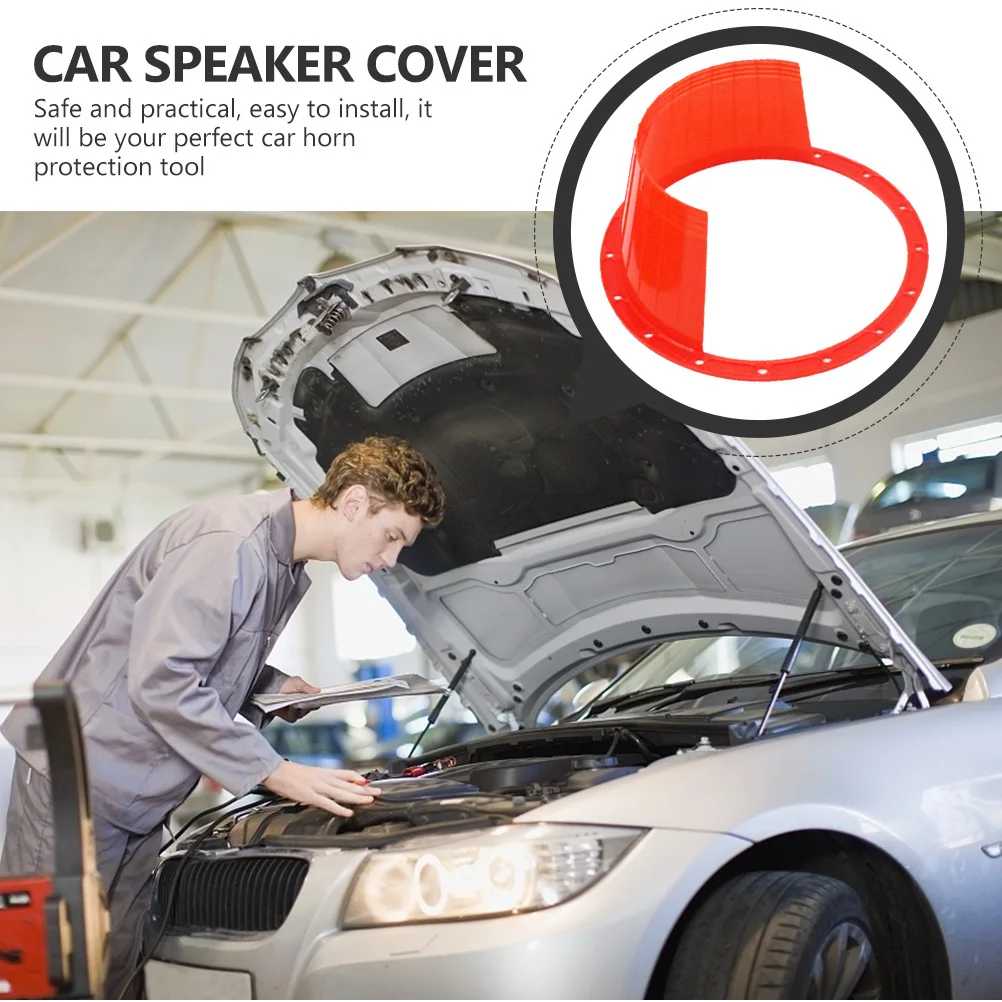 

4pcs Waterproof Speaker Cover For Cars Abs Anti-Corrosion Protection Pad Ultra-Thin Durable Auto Audio Replacement Repair Tool