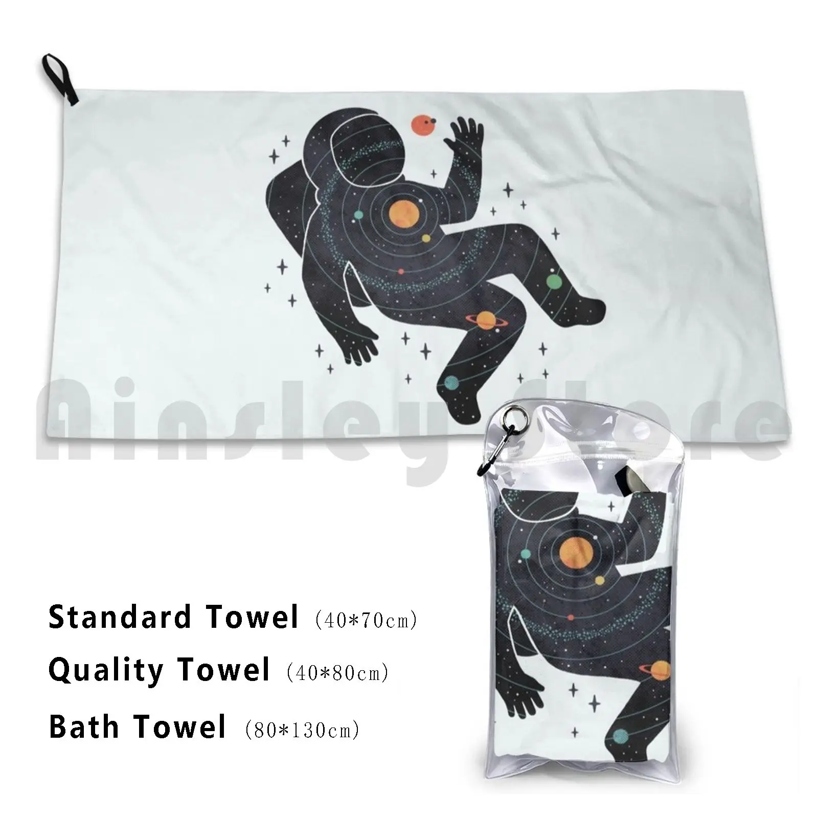 Inner Space Custom Towel Bath Towel The Paper Crane Rick Crane Thepapercrane Cosmos Space Travel Exploration