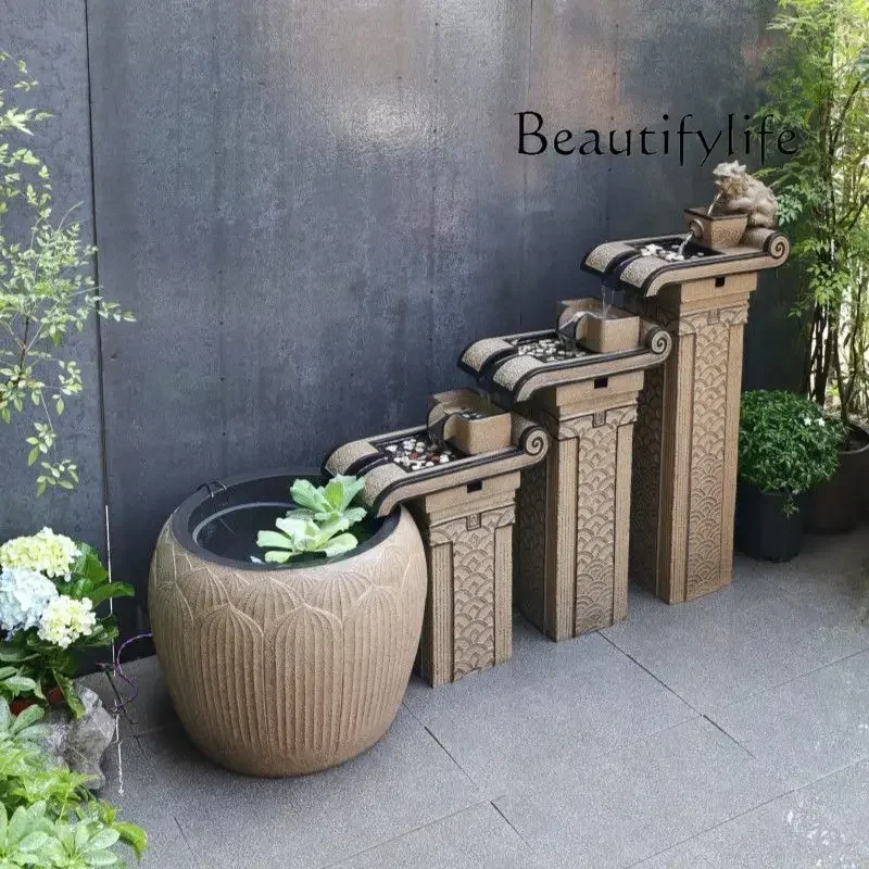 Creative Chinese-style flowing water  balcony garden courtyard fish pond landscaping club, lucky fish tank, water circulation