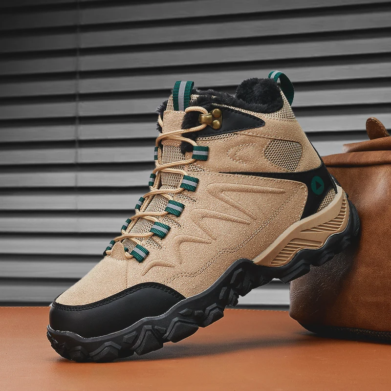 

Autumn and Winter Casual Shoes for Men, High-Top Waterproof Hiking Shoes, Wear-Resistant Climbing Sneakers, Outdoor Hiking Shoes