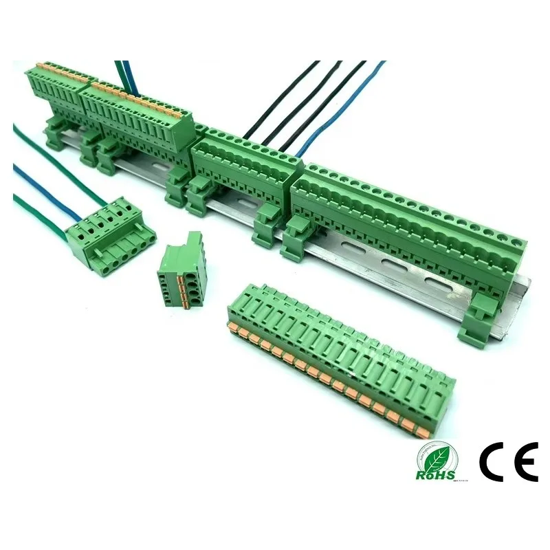 5Sets rail type terminal 2EDG-UVK-5.08mm with KD spring plug solder-free installation 35mm rail