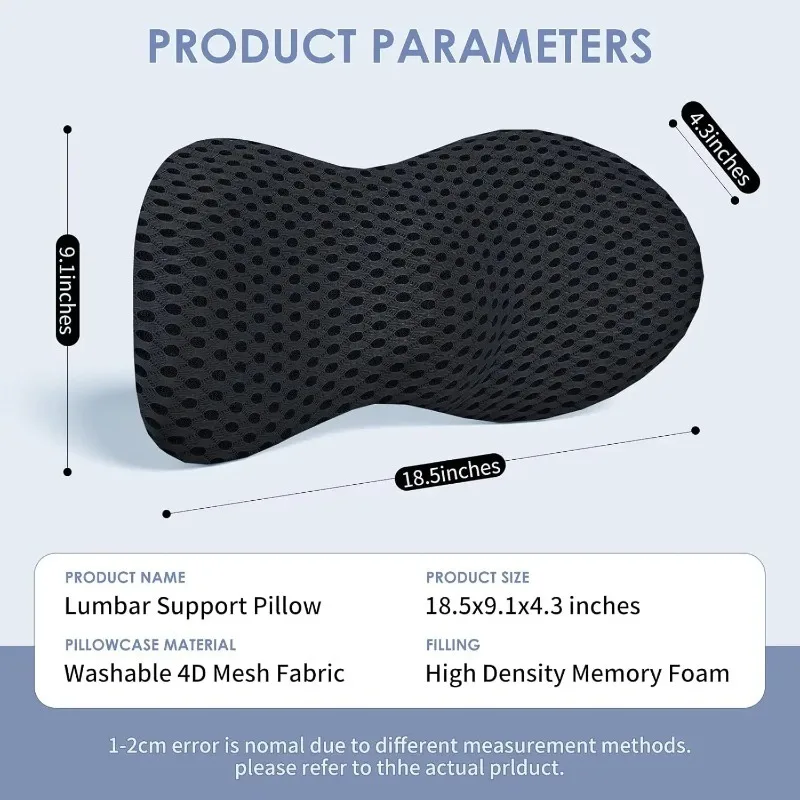 Lendenkissen Ergonomisches Memory-Schaum-Lendenkissen Atmungsaktives Rückenkissen für Bürostühle und Autositze – Detail 6