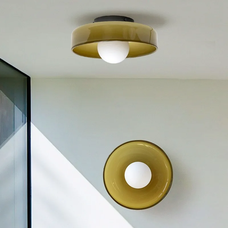 

Nordic Bedroom Glass LED G9 Ceiling Light Creative Personalized Retro Living Room Cloakroom Entrance Gallery Aisle Lighting