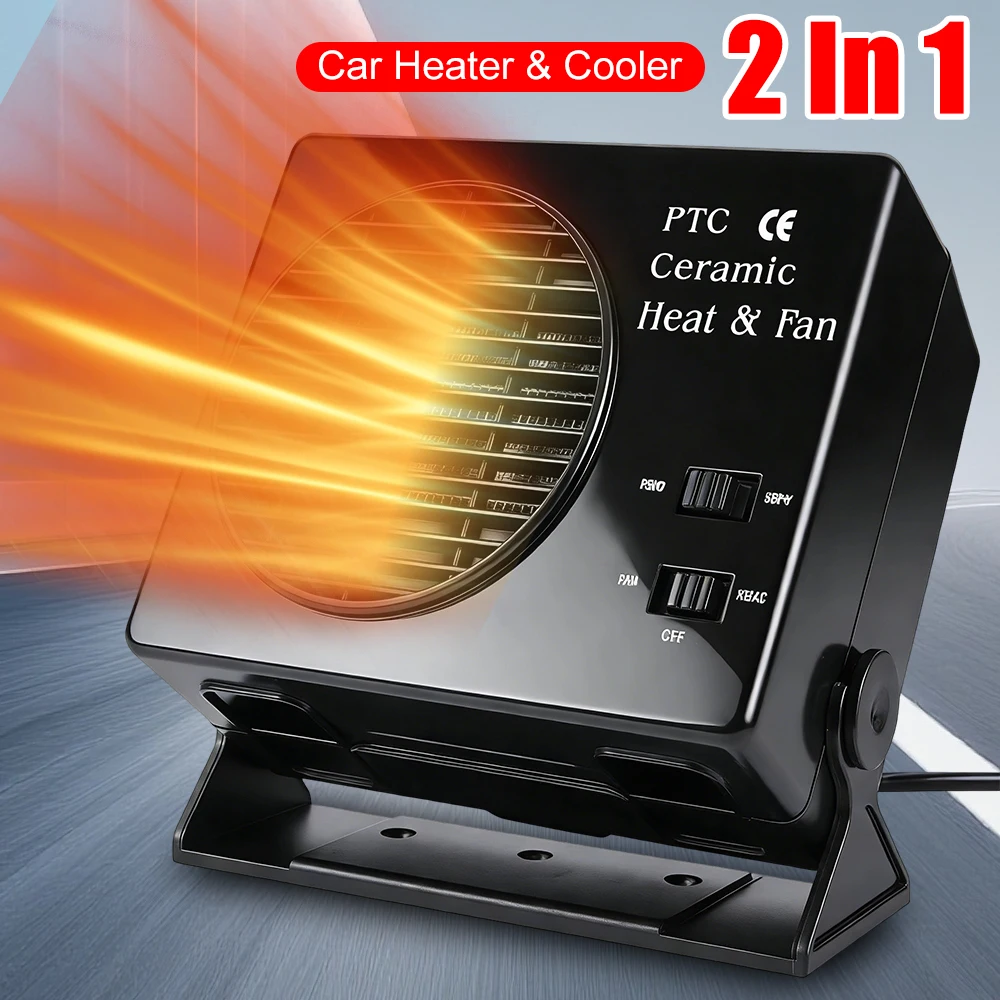 

2 In 1 Car Heater Cooling Heating 150/300W 12V Auto Heater Cooler Fast Heating for Driving Camping Travel Portable Car Heater