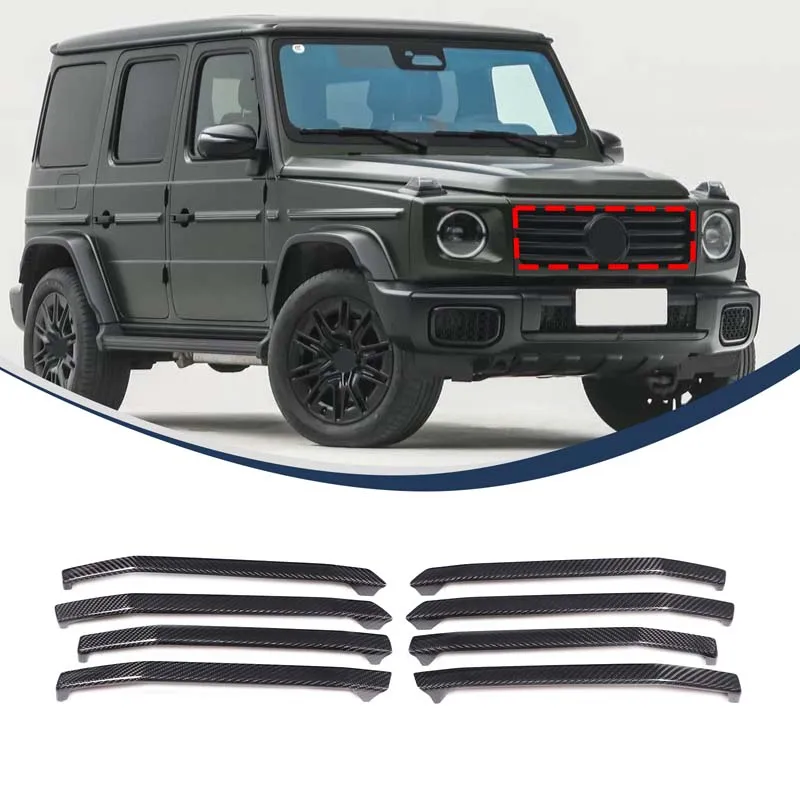 

Настоящее углеродное волокно для Mercedes Benz G-Class W465 2025+, передняя решетка автомобиля, декоративная полоса, внешние аксессуары для автомобиля