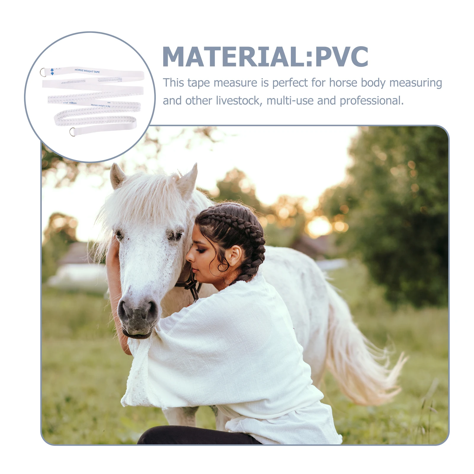 

PVC Horse Tape Portable for Livestock Weight Height Bust Measure Flexible Practical Practical Tape Measure Tool