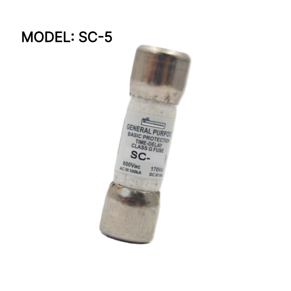 【10-Pack】SC-5 Time Delay Class G Fuse 5A 600VAC Current Limiting Industrial Fuse SC5