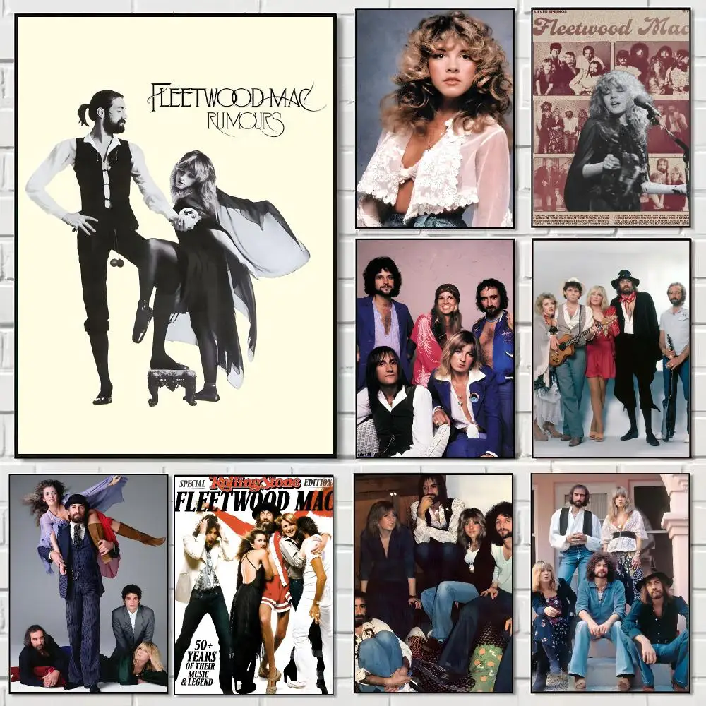 Rock Band F-Fleetwood Mac Poster Pegatina artistica HD autoadhesiva impermeable para salon dormitorio