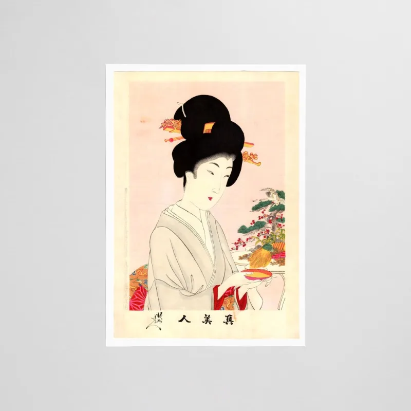 Vintage Japanese Ukiyo-e Geisha Girls Kimono Portraits Oriental Art Poster Canvas Painting Wall Print Picture Home Decor