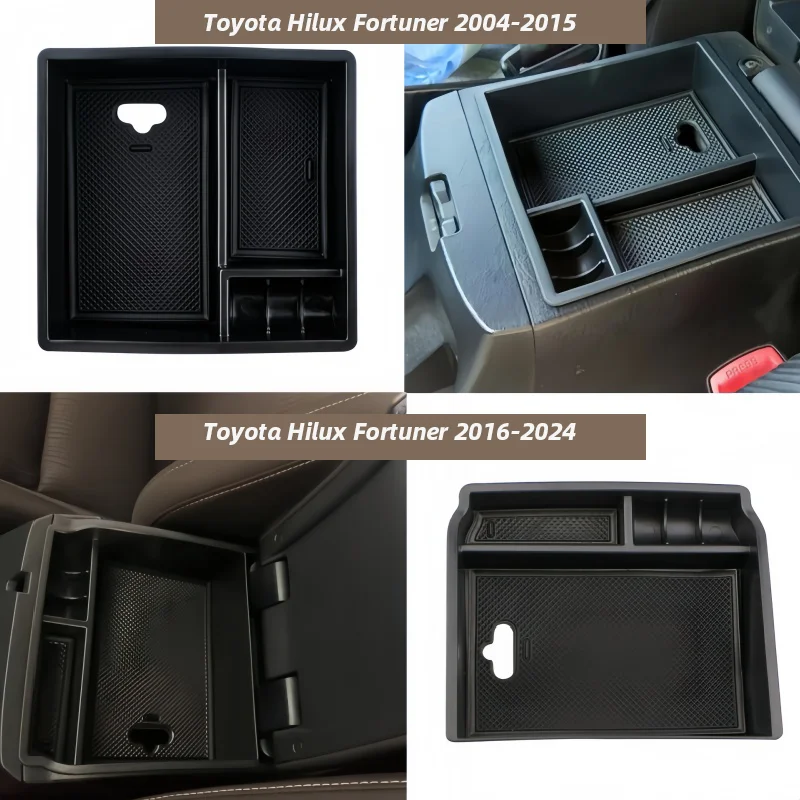 

For Toyota Hilux Fortuner 2004-2015 2016-2024 Car Center Armrest Storage Box Tray Car Container Organizer Accessories