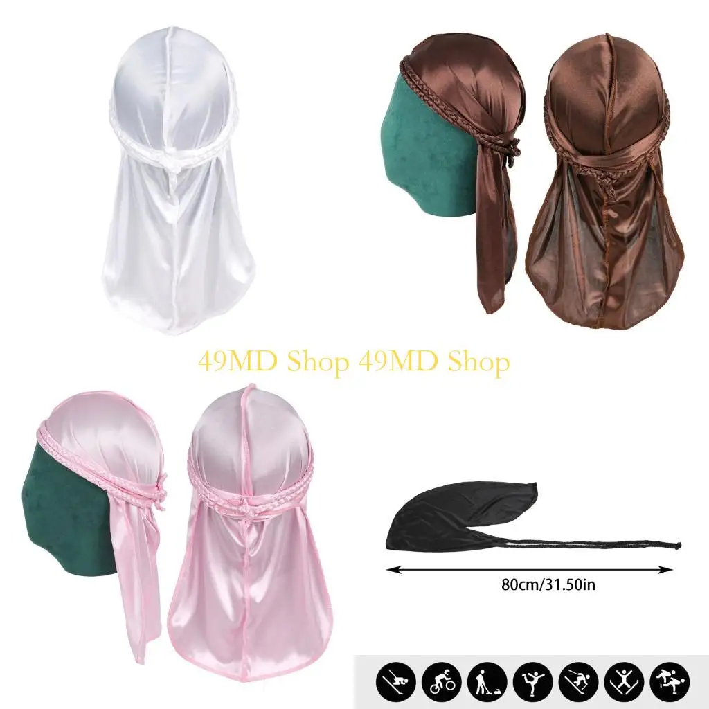 49MD Against Sweat Dreadlock Headscarf Hat Soft Polyester Fabric For Gym Hiking Casual Styling