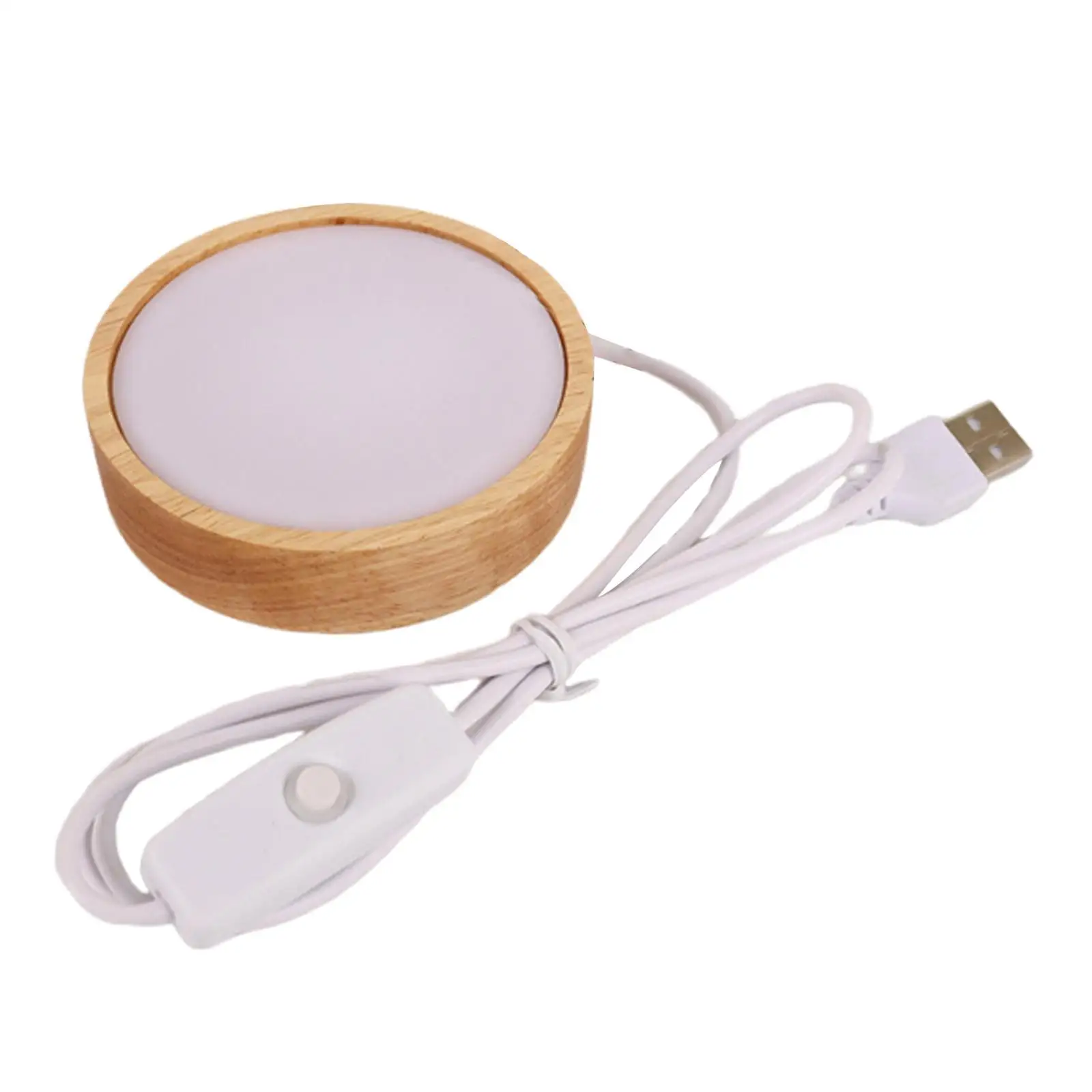 Base de exibição de madeira LED para artes de bola de vidro 3D Base de luz noturna LED para crianças