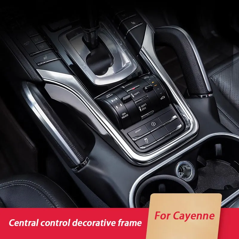 

ABS Car Center Console Decorative Frame Sticker Car Interior Accessories For Porsche Cayenne 2011 2012 2013 2014 2015 2016 2017