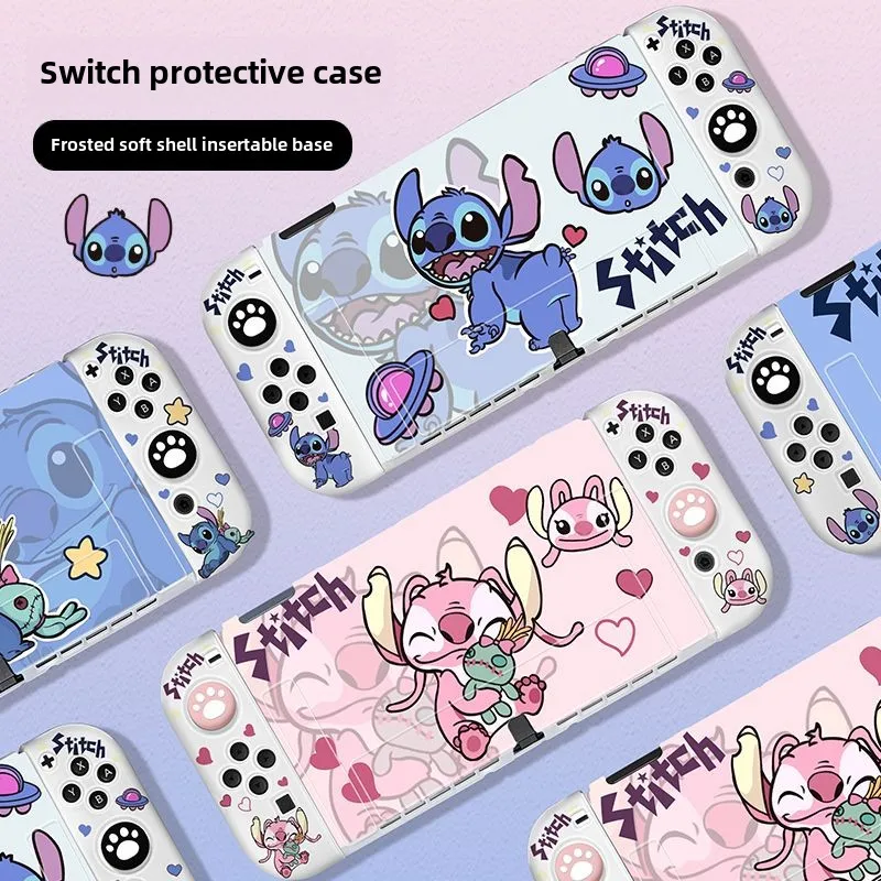 

Stitches for Nintendo OLED Silicone Soft Painted Anti-drop Cover Can Split NS Handheld Game Console Protective Shell