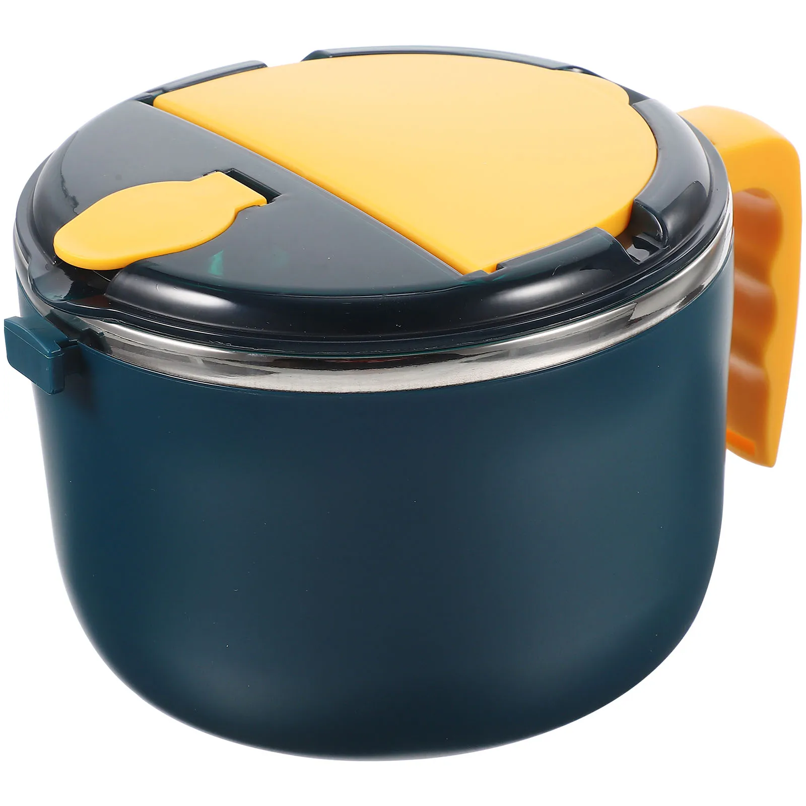 

1 set 1 Set Of Stainless Steel Noodle With Lid Insulated Ramen Bowl Reusable Food Serving Bowl Handheld Soup Container Kitchen