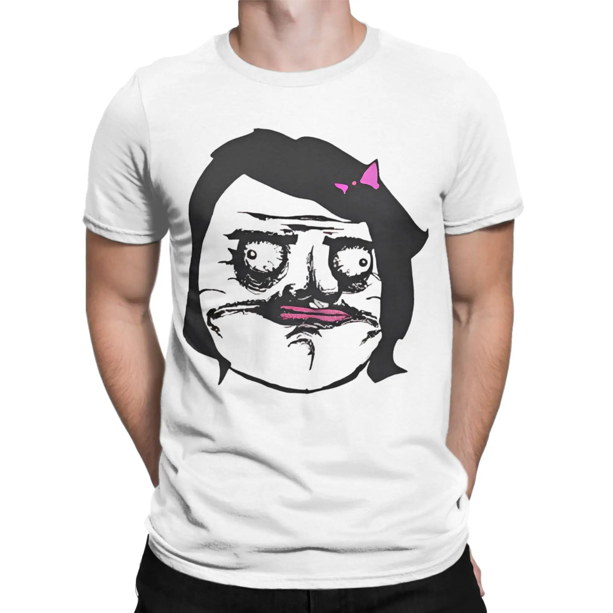 الرجال السود أنثى لي غوستا الغضب الوجه ميمي تي شيرت 100% ملابس قطنية الإبداعية قصيرة الأكمام س الرقبة تيز تي شيرت الحفلات