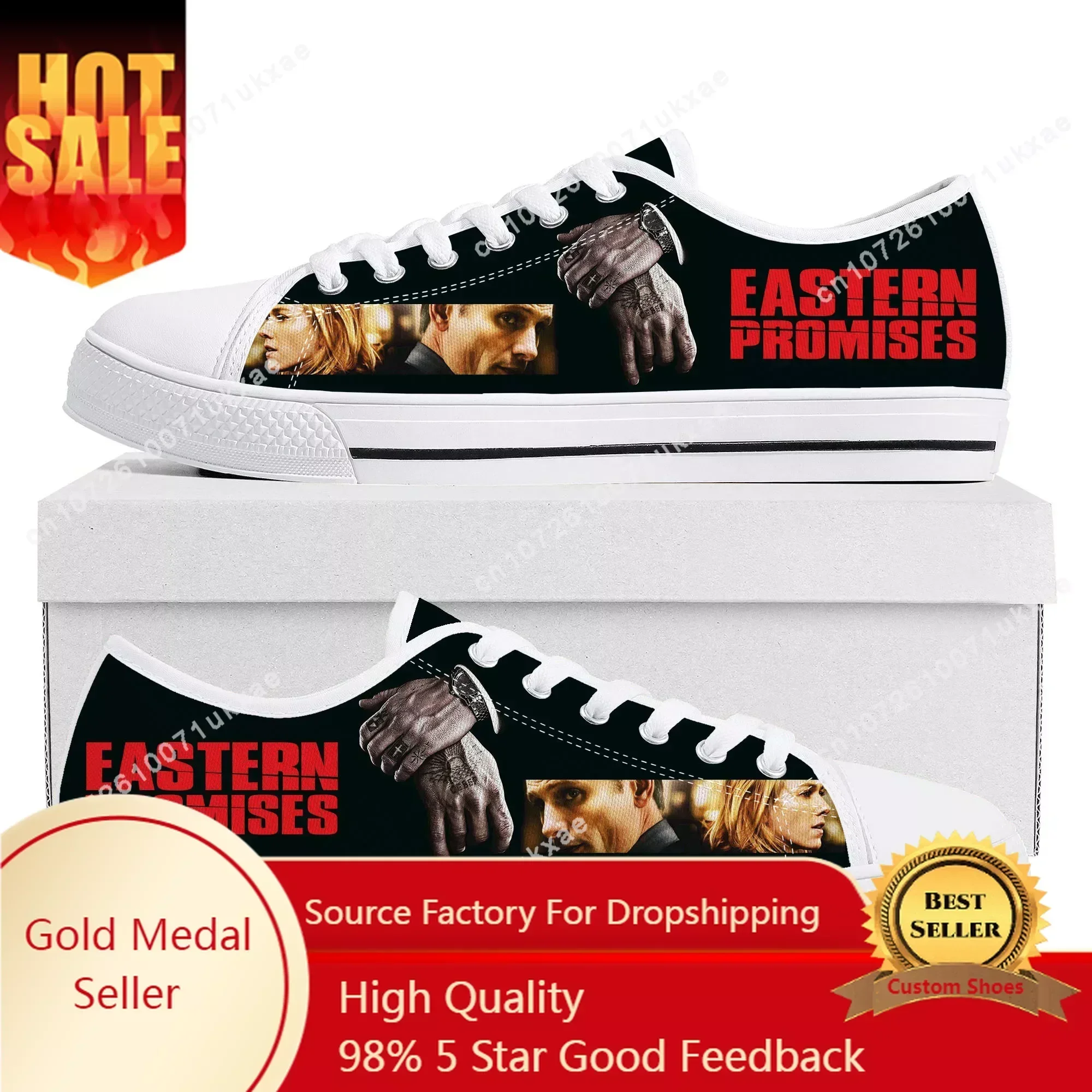 Eastern Promises Low Top Sneakers Mens Womens Teenager Viggo Mortensen Canvas Sneaker couple Casual Shoes Custom Made DIY Shoe