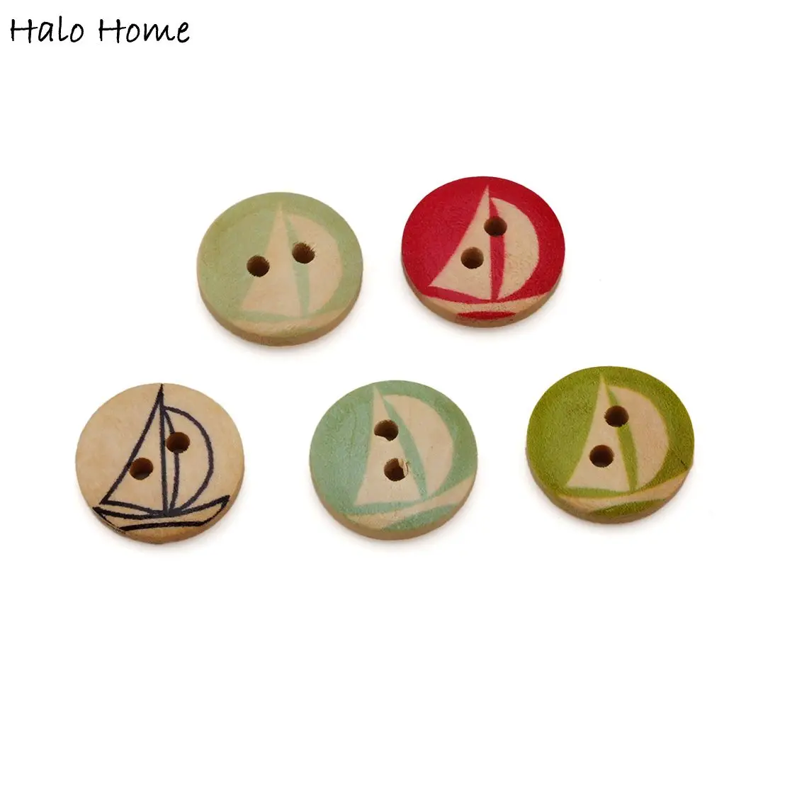 

5 шт. окрашенные деревянные пуговицы в виде парусника, натуральное дерево с красочными кораблями, одежда «сделай сам», ремесло, проекты декора шитья 15 мм