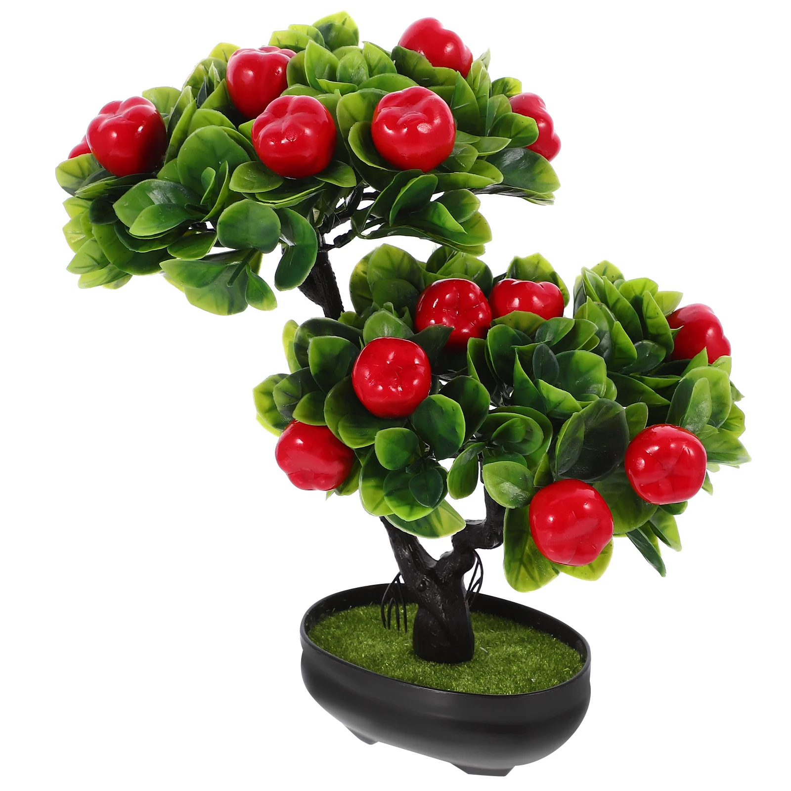 

Artificial Potted Fruit Tree Realistic Simulation Bonsai For Indoor Home Office Decor Desktop Adornment Fake Green Plant