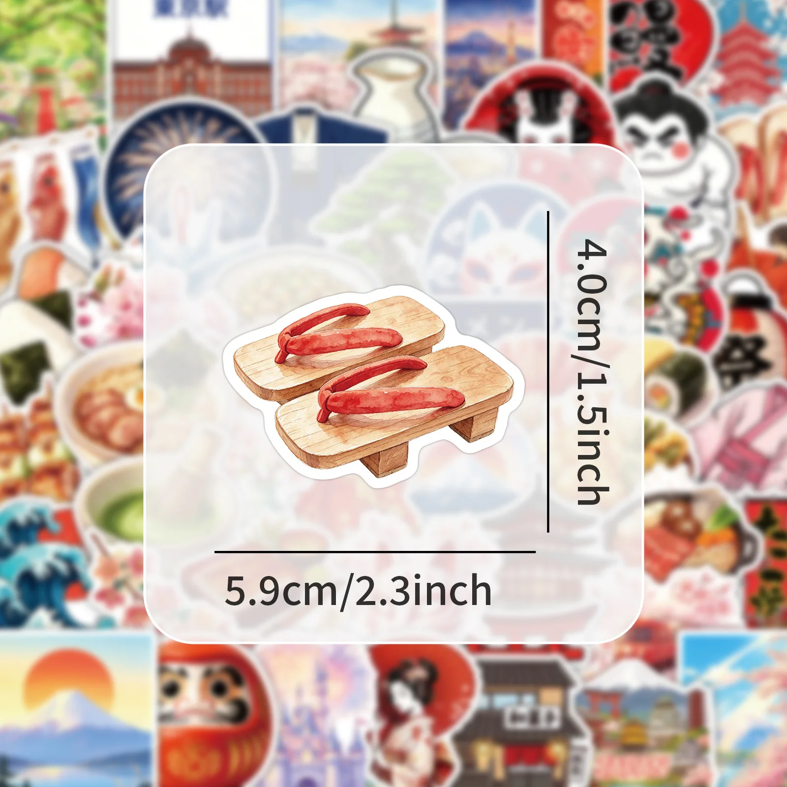 50 PCS Original Japanese Culture Cartoon Sakura Sushi Graffiti Stickers Decorate Helmet Laptop Helmet Lunch Box Waterproof Decal