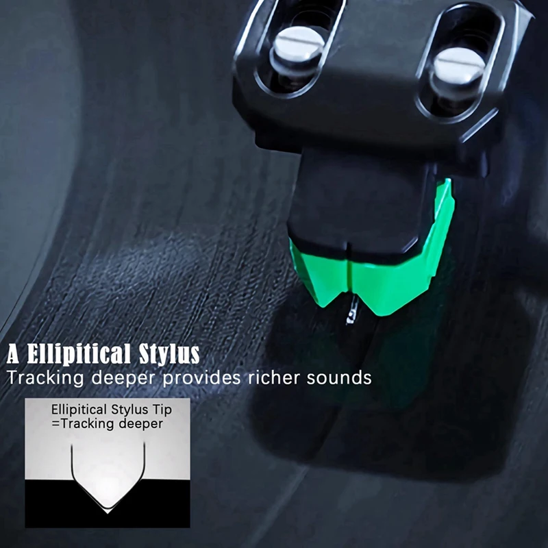 New-2X Record Player Needle Replacement For AT-VMN95E Stylus, Elliptical Turntable Needle For Audio-Technica AT-LP120X