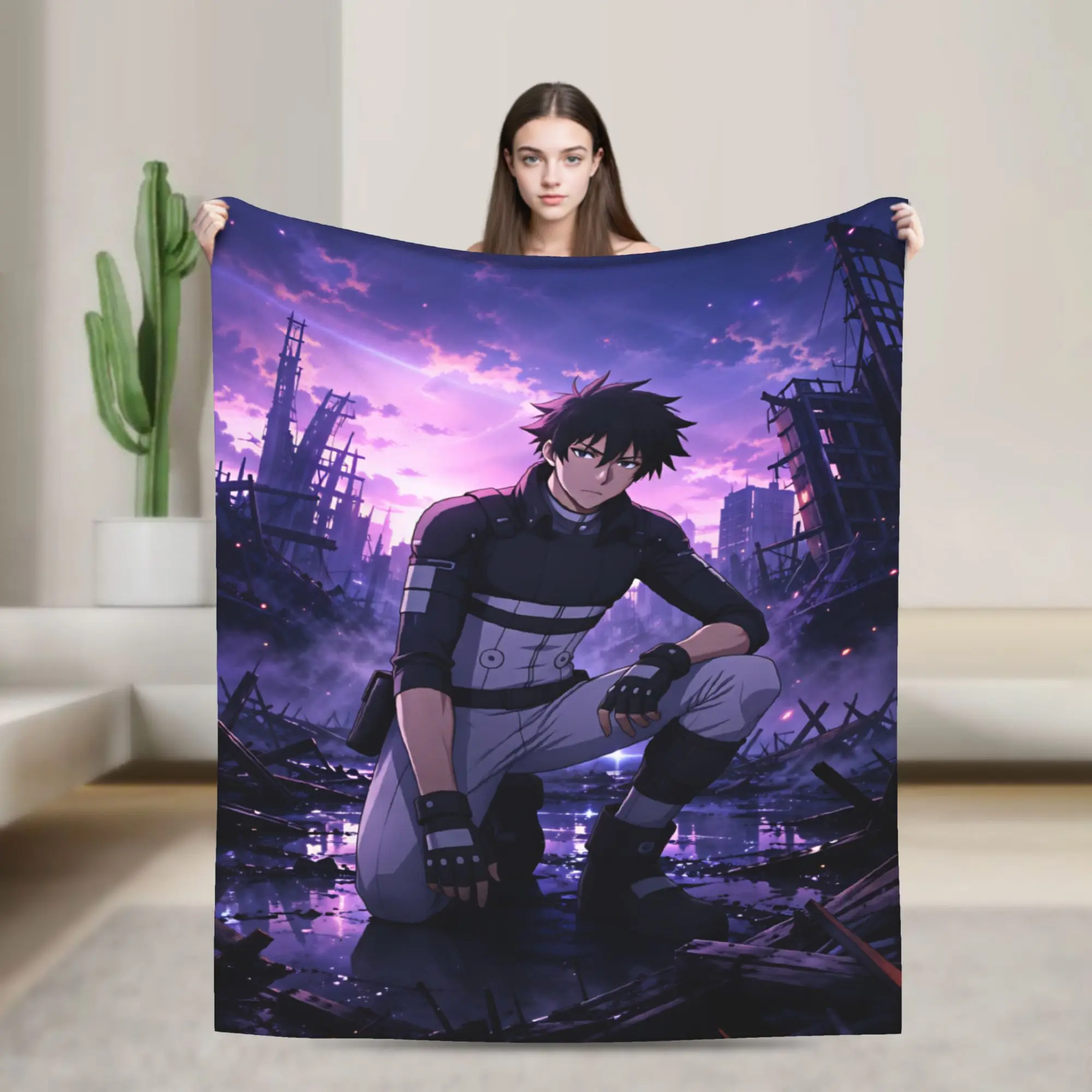 2026 Blacks Torchs Anime Blanket  Decorative Flannel Bedding Throws For Bedroom Soft Warm Design Quality Bedspread Gift Idea