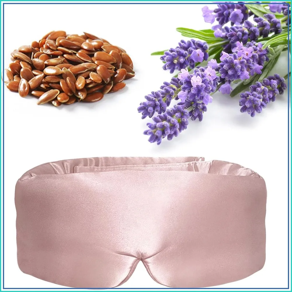 

Weighted Lavender Heated Eye Mask for Dry Eyes & Blepharitis, Microwave Warm Compress to Remove Styes, Adjustable Satin Eye Pillow