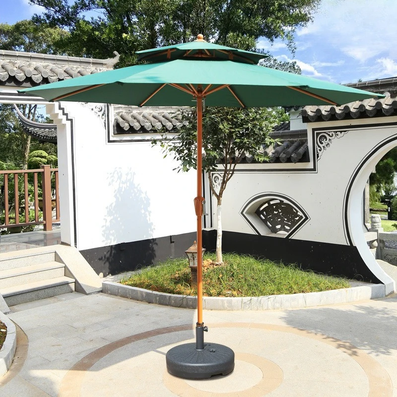 Outdoor courtyard umbrella, large umbrella, terrace, garden decoration, leisure sun umbrella, caf, outdoor stall, column umbrel
