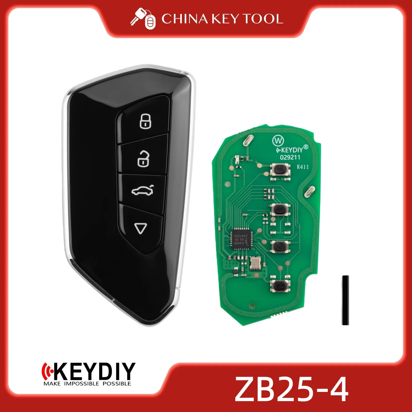 KEYDIY KD ZB25-4 Universal Smart Remote Key 4 Buttons Compatible with VW Type