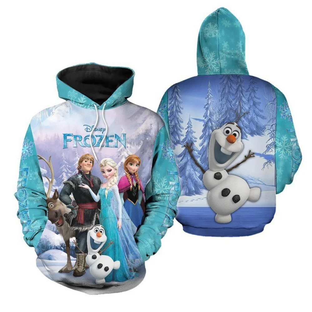 2024 New Disney Snow White Children's 3D Printed Hoodie Spring and Autumn Men and Women Street Casual Jacket Fashion Retro Zippe