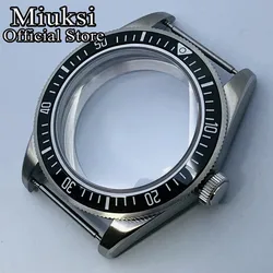 Miuksi 39mm silver sterile watch case domed sapphire glass fit NH35 NH36 NH34 ETA2824 PT5000 movement