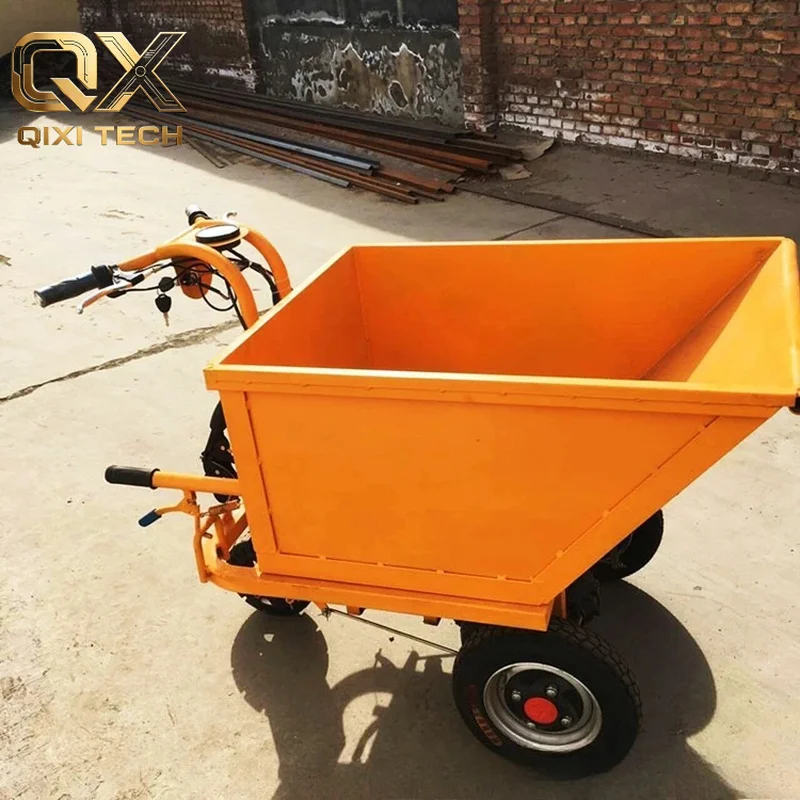 Electric Flatbed Transporter Trolley For Construction Site Agricultural Use Heavy Duty Handling Cart