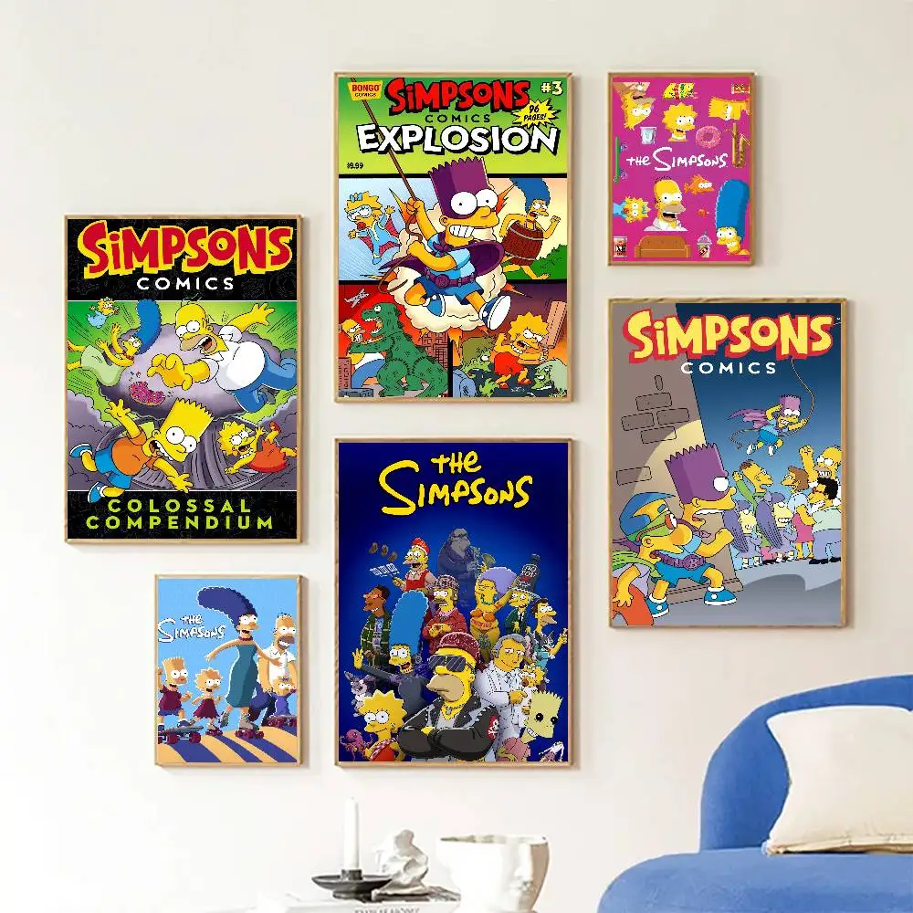 Anime The S-Simpsons Poster Self-adhesive Art Room Entrance Restaurant Wall Decor Art Painting