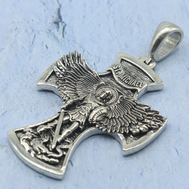 

Buy 4 Get 1 Free Classic 13g Stainless Steel Cross St. Michael Apologists Mens Pendant Pendant SheCrown