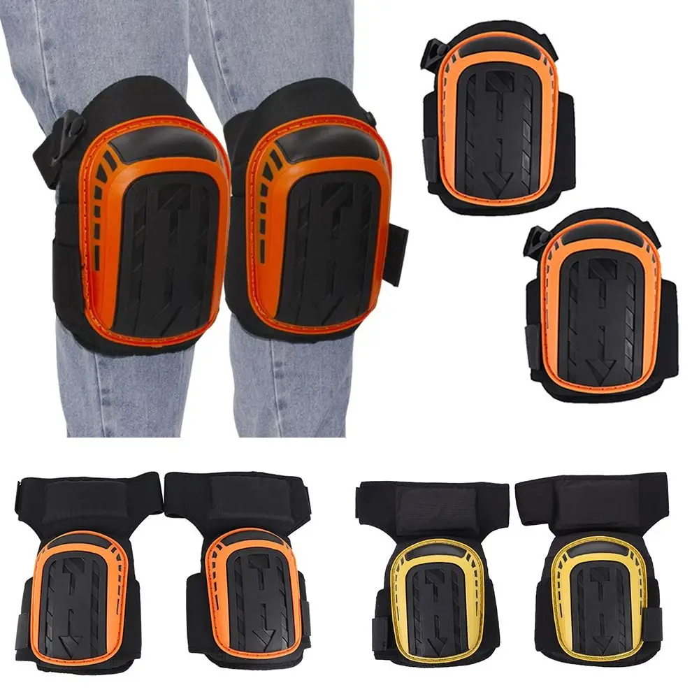 Safety Work Knee Pads Orange&Black TPE Plastic Shell Kneen Protector 900D Waterproof Fabric Nylon Hook and Loop Knee Padding