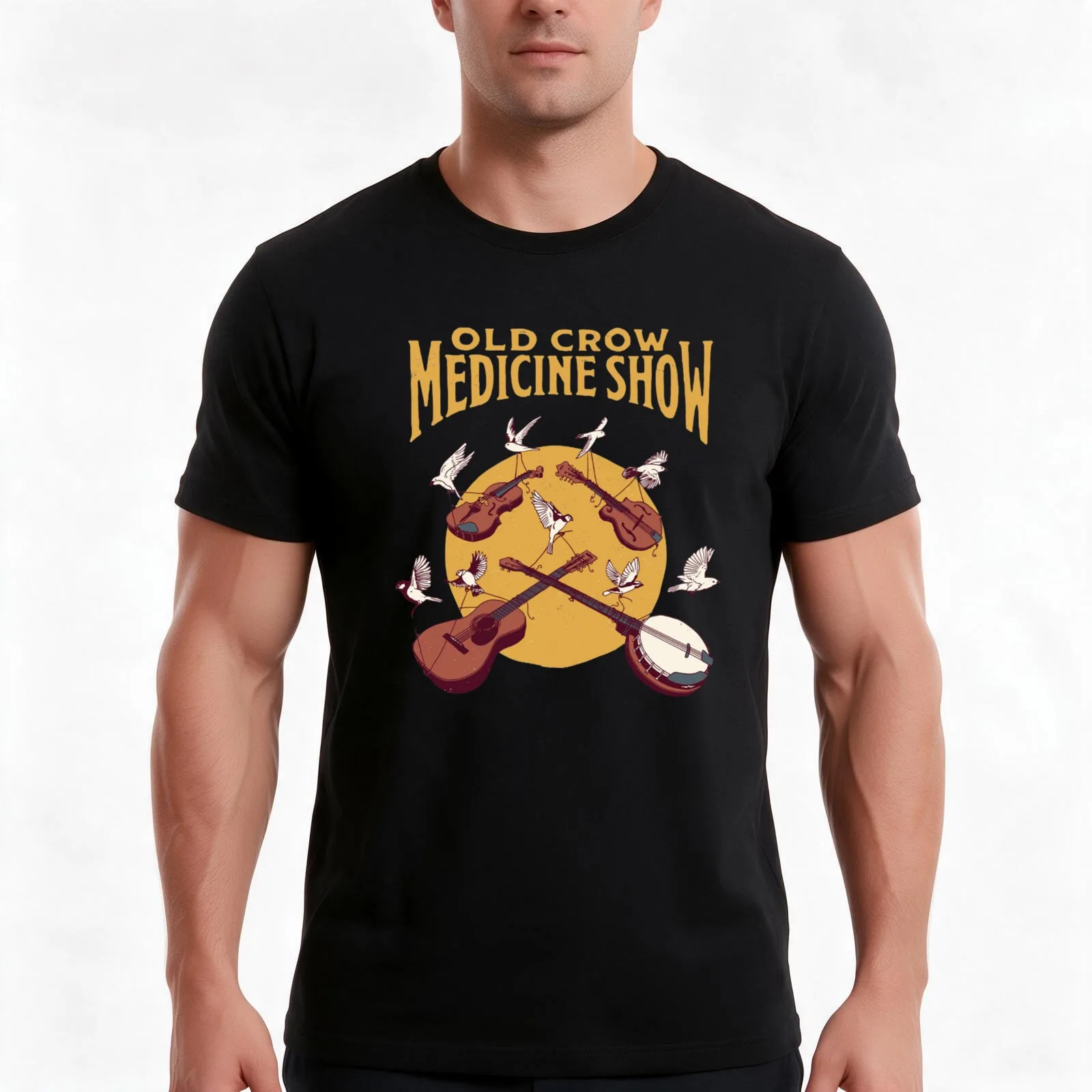 Old Crow Medicine Show Art T-Shirt Summer Casual Cotton Tee Oversized Streetwear Tops Vintage Graphic Print Unisex Men Women